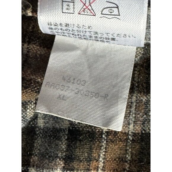 Vintage Pendleton Mens Sz XL Brown Gray Plaid 100% Wool Button Up Long Slv Shirt - Picture 7 of 9